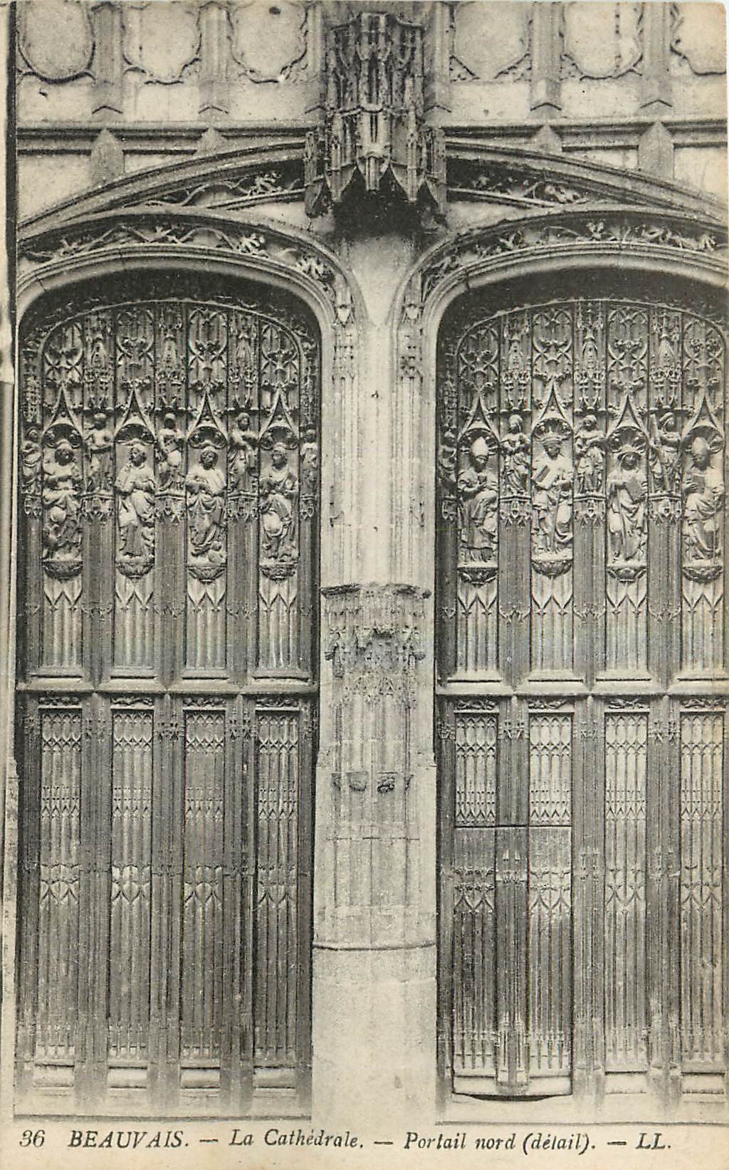 CPA Beauvais La Cathedrale Portail nord detail 