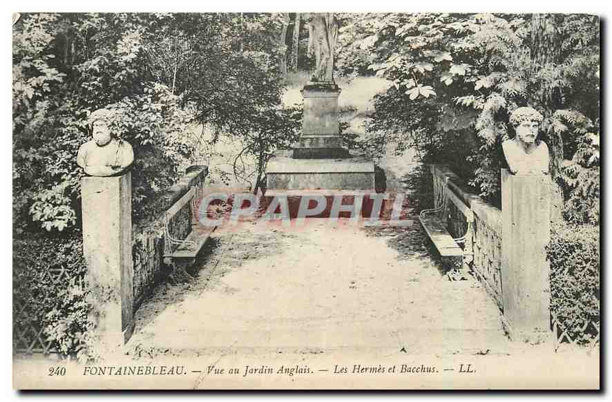 Fontainebleau — Ansicht des englischen Gartens — Les Hermès und Bacchus — LL. n°240
