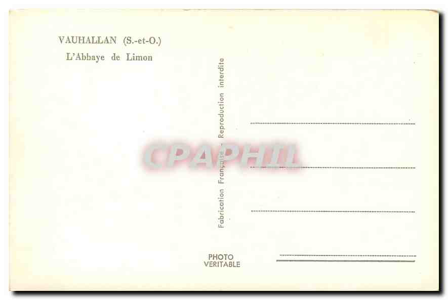 CPM Vauhallan S et O L'Abbaye de Limon  — Rückseite