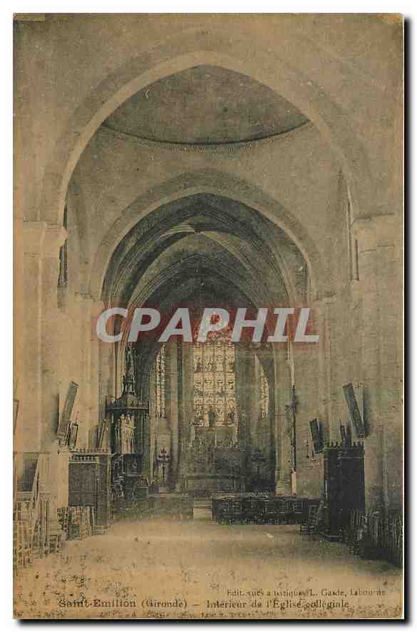 CPA Saint Emilion Gironde Interieur de l'Eglise collegiale 