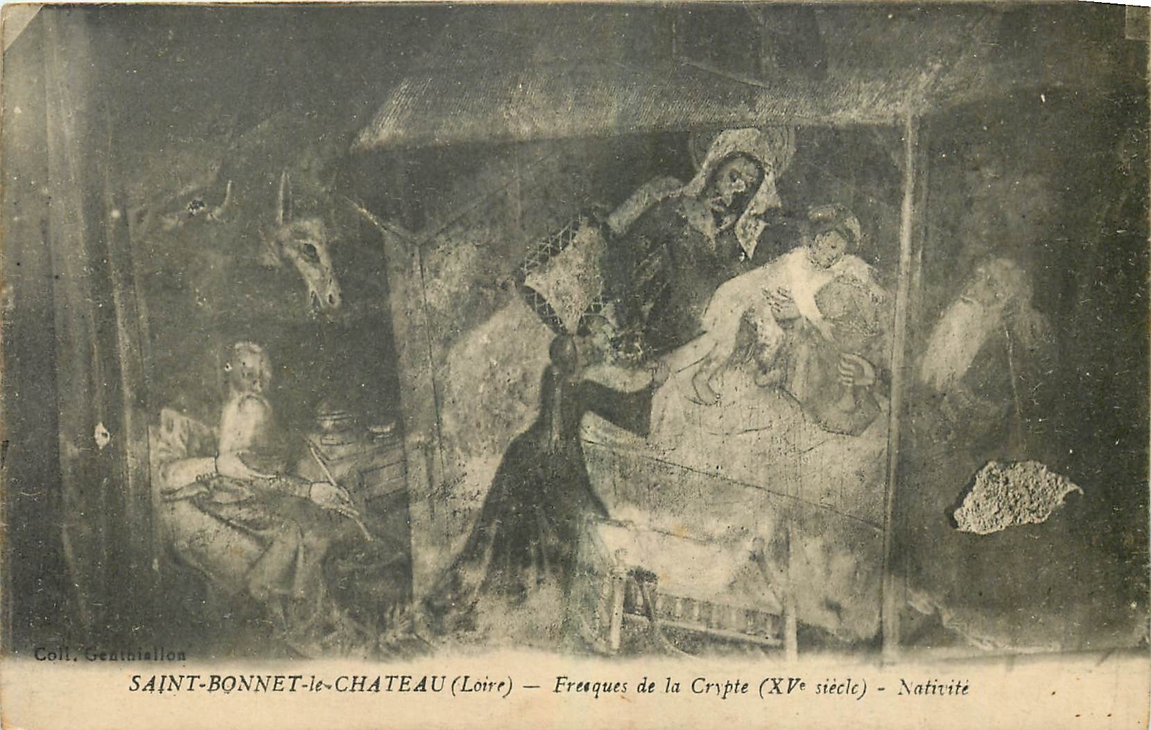CPA Saint Bonnet le Chateau Loire Fresques de la Crypte Nativite 