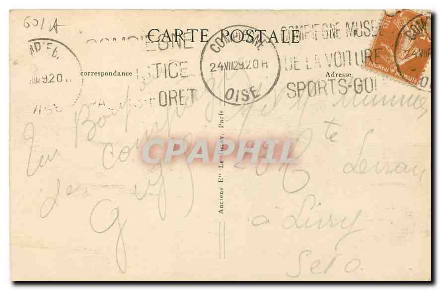 CPA Foret de Compiegne Le Carrefour de l'Armistice et Monument du Matin  — Rückseite