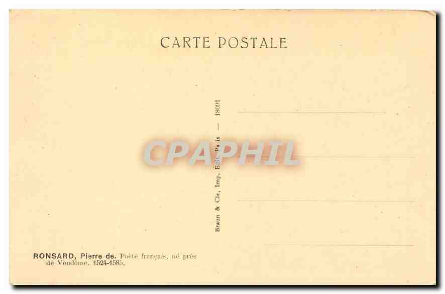 CPA Ronsard Pierre de Poete francais  — Rückseite