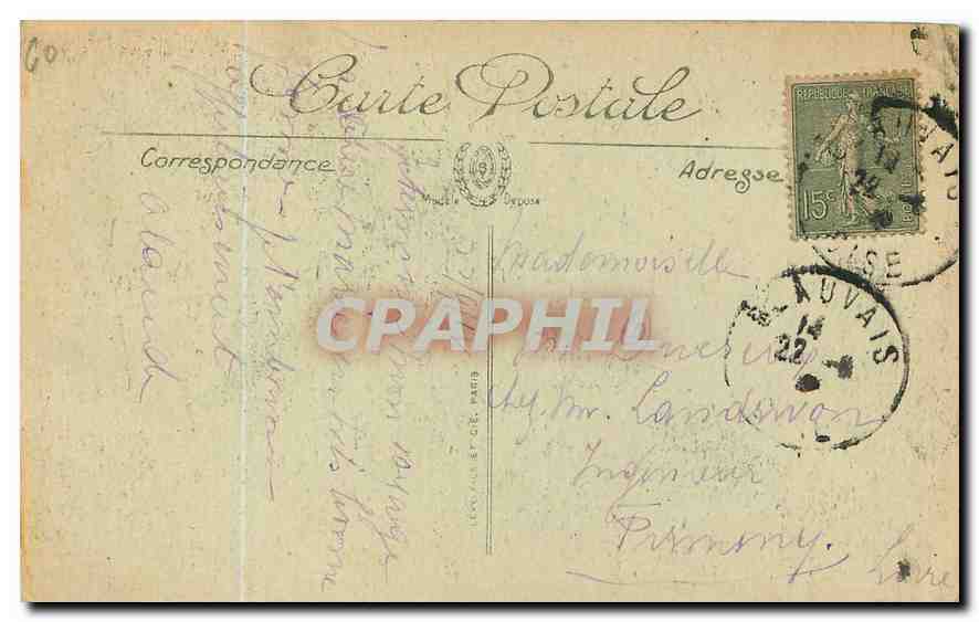 CPA Beauvais Vieilles Maisons Rue St Panteleon Une porte sculptee  — Verso