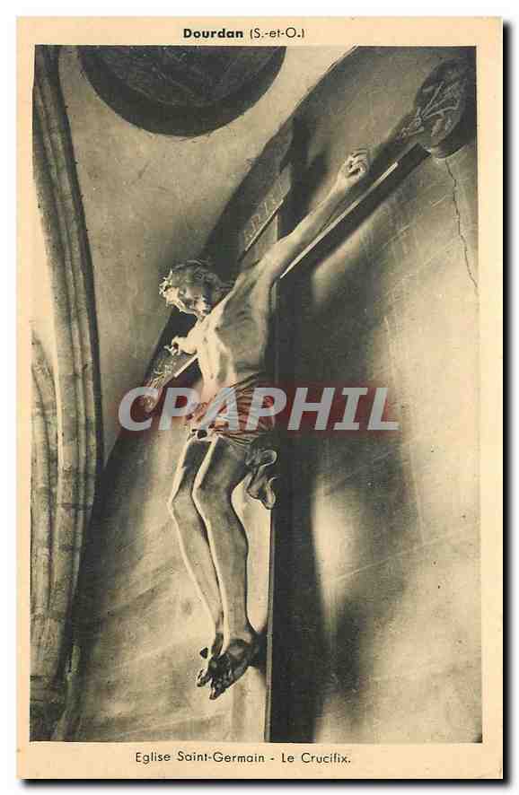 CPA Dourdan S et O Eglise Saint Germain Le Crucifix 