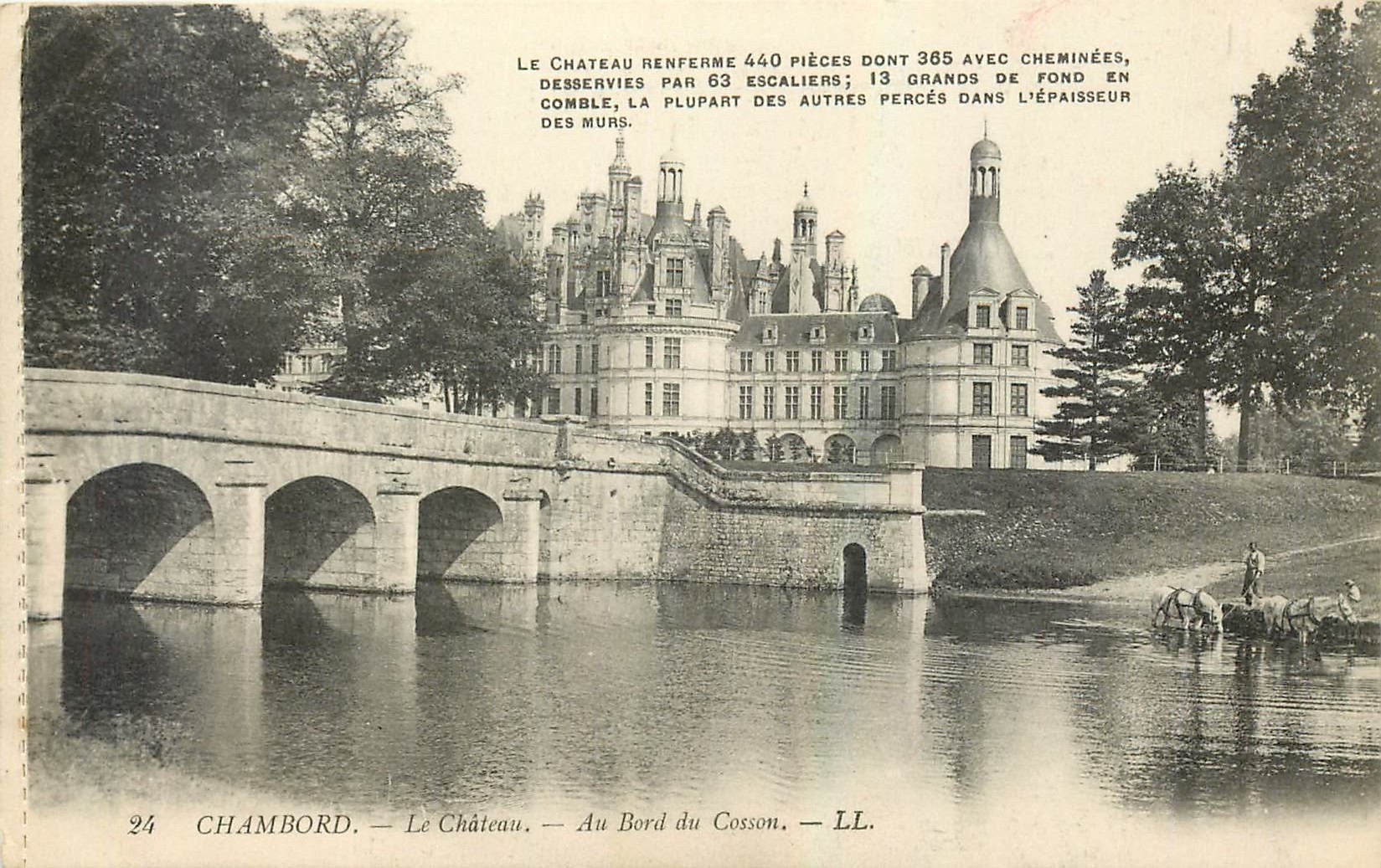 Chambord — Das Schloss — Am Ufer des Cosson — LL. — Nr. 24