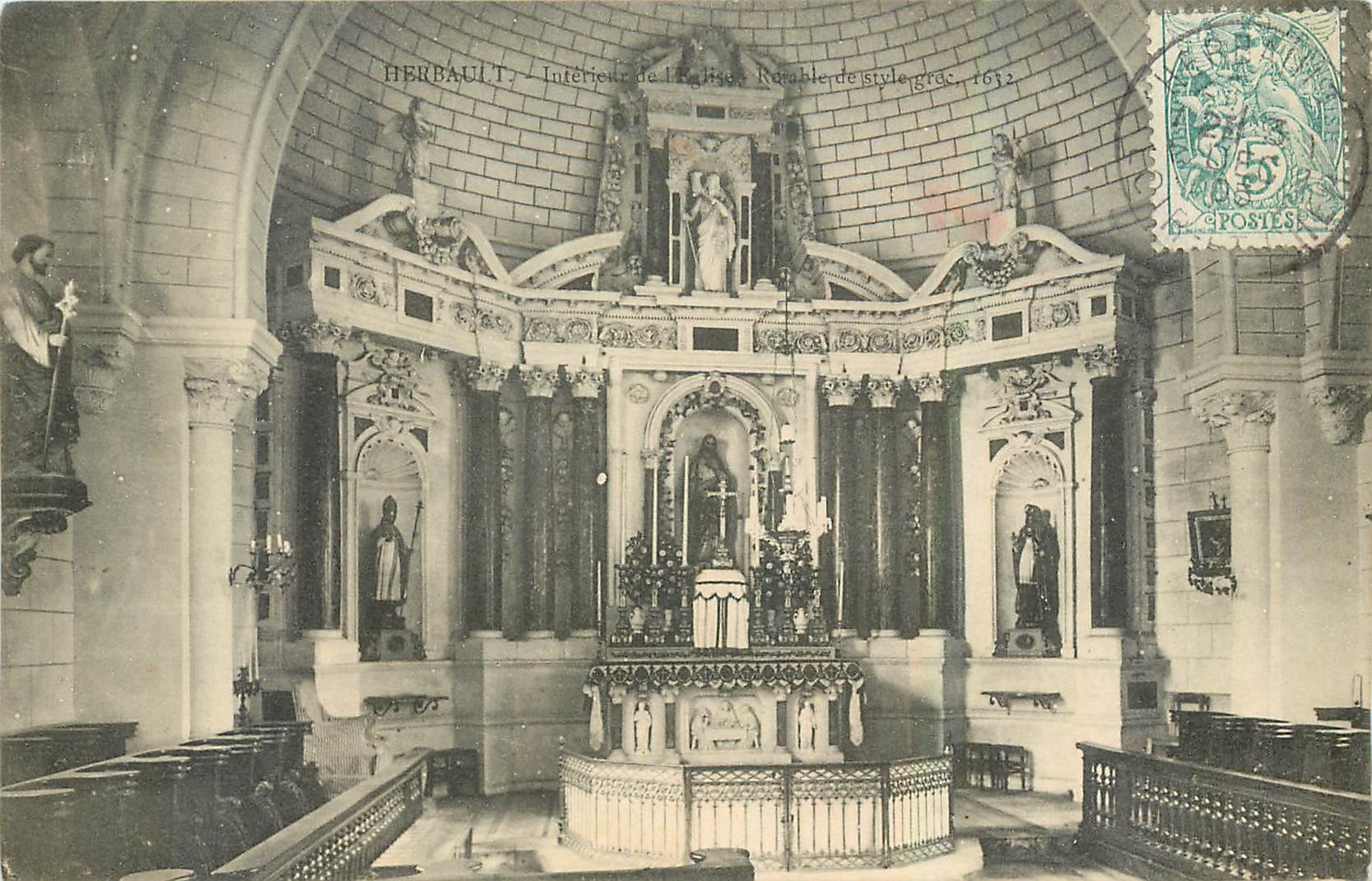 CPA Herbault Interieur de l'eglise Retable de style grec