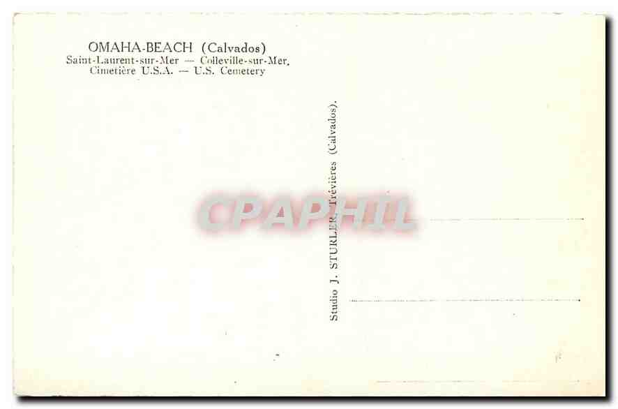 CPA Omaha Beach Calvados Saint Laurent sur Mer Colleville sur Mer Cimetiere USA  — Back