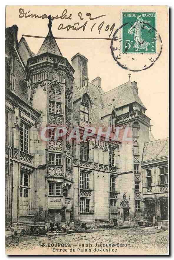 CPA Bourges Palais Jacques Coeur Entree du Palais de Justice 