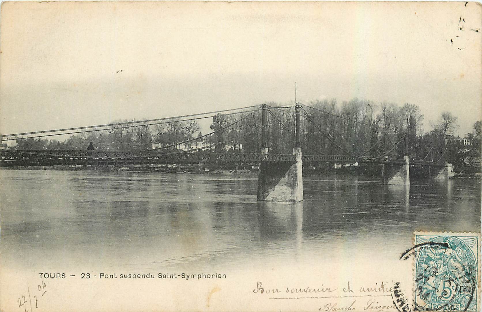 CPA Tours Pont suspendu Saint Symphorien 