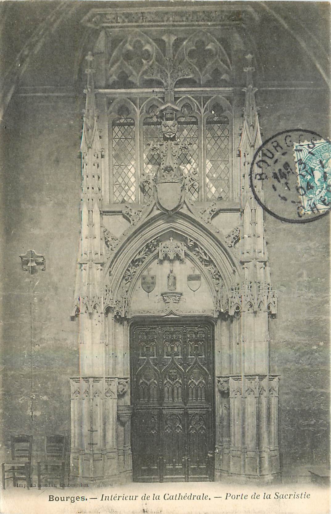 CPA Bourges Interieur de la Cathedrale Porte de la Sacristie 