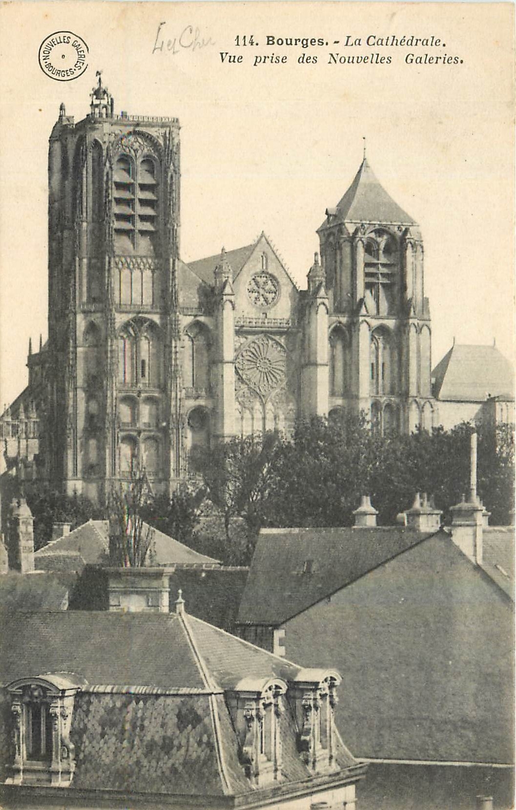 Bourges - The Cathedral — View Taken from the New Galleries — Publisher: New Galleries, No. 114