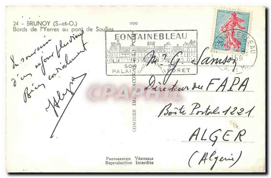 CPM Brunoy S et O Bords de l'Yerres au Pont de Soulins  — Back