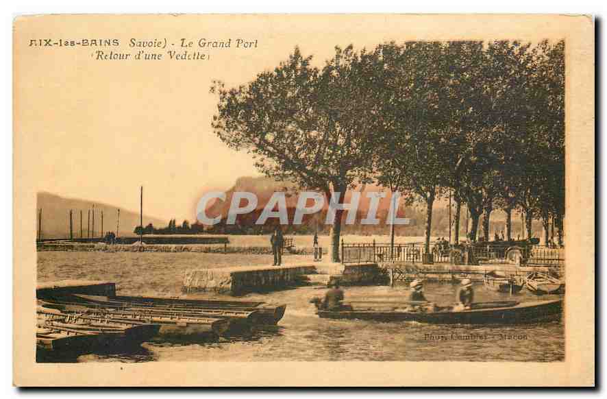 CPA Aix les Bains Savoie Le Grand Port Retour d'une Vedette 