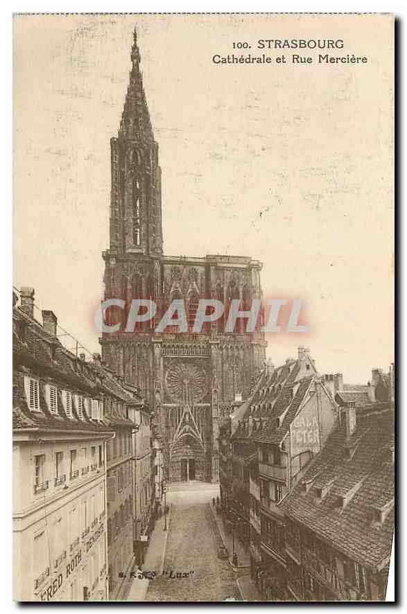 CPA Strasbourg Cathedrale et Rue Merciere 