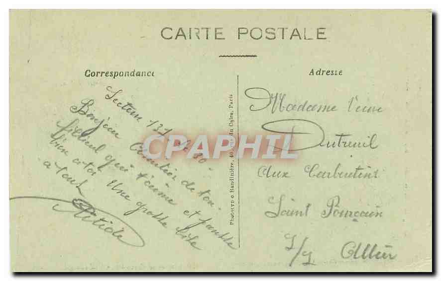 Église Saint-Waast de Soissons — bombardée pendant la Grande Guerre 1914-18 — Phot-Express, Paris, n°1356 — Rückseite