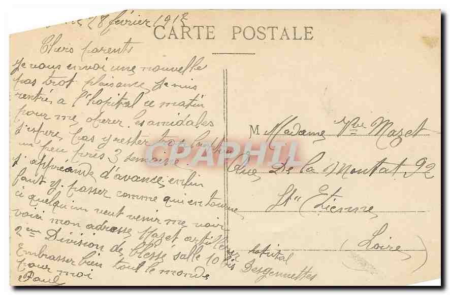 CPA Lyon Palais de Justice et Pont du Palais  — Verso