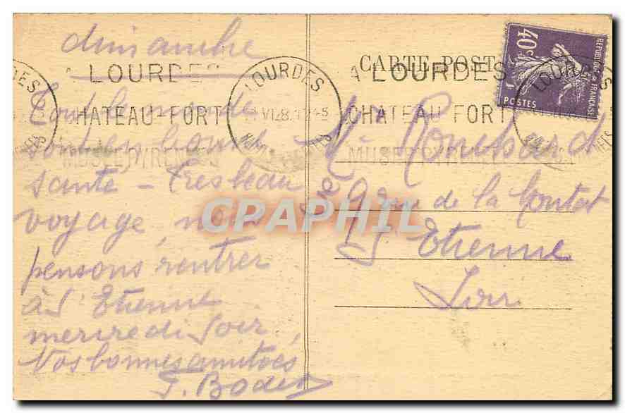 CPA Les Pyrenees Lourdes La Grotte  — Verso