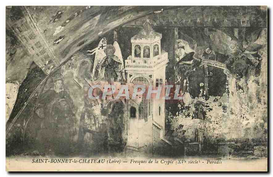 CPA Saint Bonnet le Chateau Loire Fresques de la Crypte Paradis 