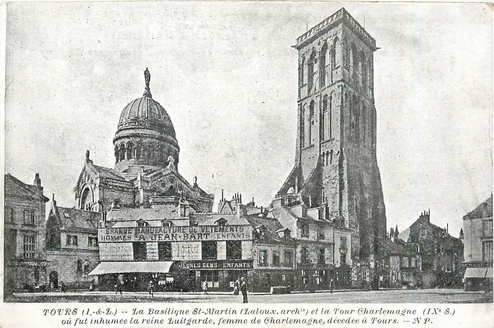 CPA Tours I & L La Basilique St Martin et la Tour Charlemagne 