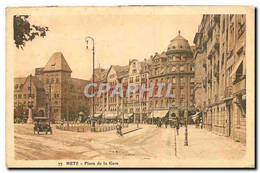 CPA Metz Place de la Gare 