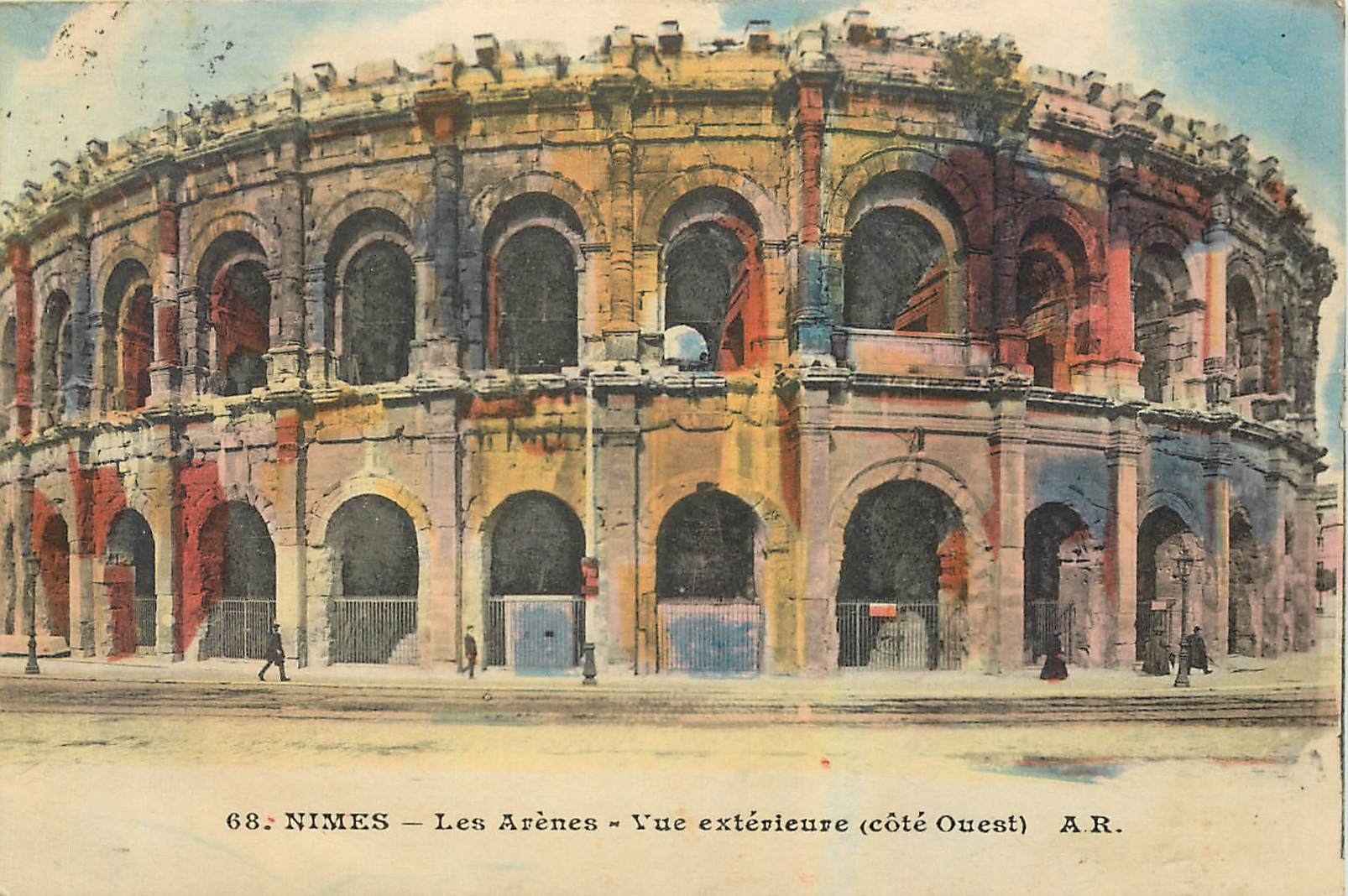 CPA Nimes Les Arenes Vue exterieure cote Ouest 