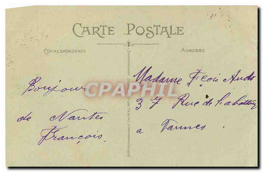 CPA Nantes Entree du Musee des Beaux Arts  — Verso