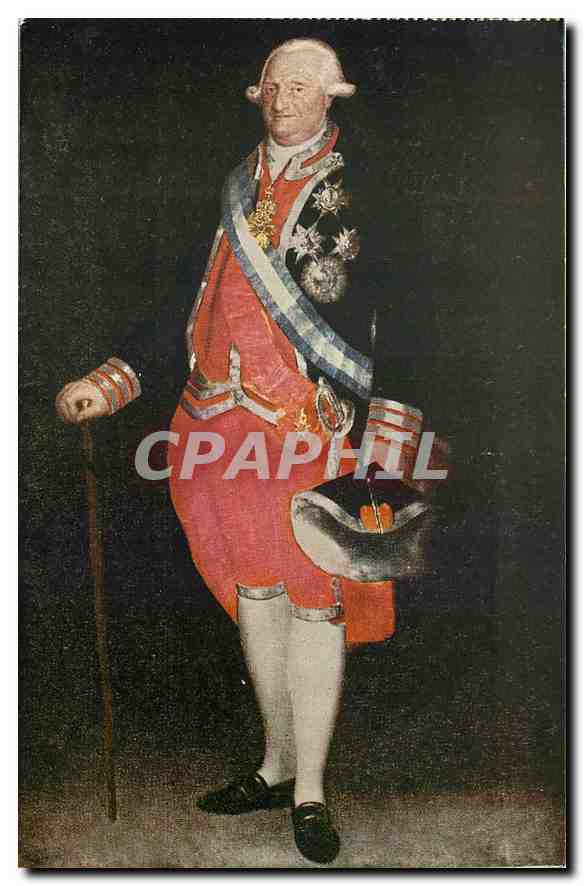 CPA Goya Carlos IV con uniforme de Guardia de Corps Museo del Prado 
