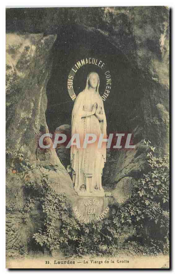 CPA Lourdes La Vierge de la Grotte 
