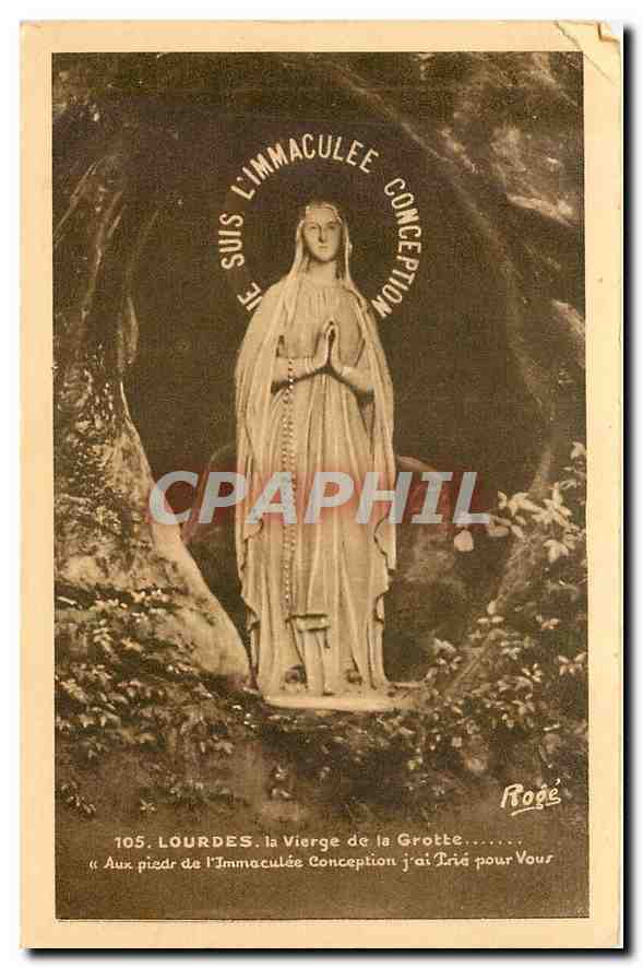 CPA Lourdes La Vierge de la Grotte 