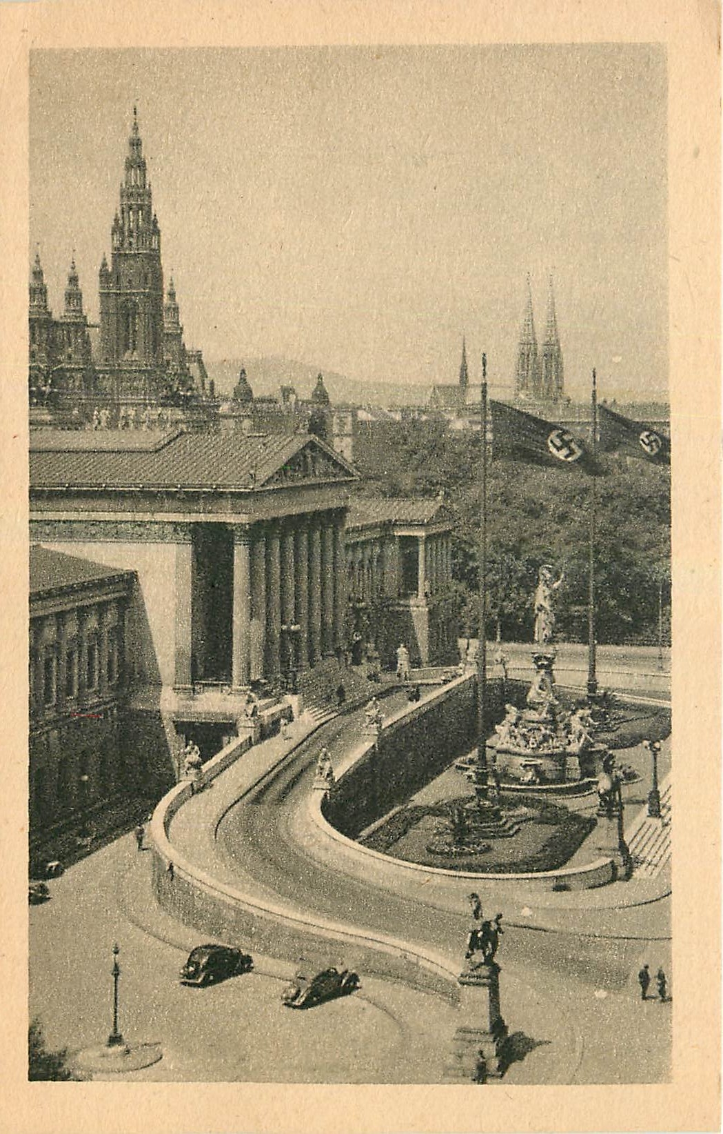 CPA Wien Parlament mit Rathaus und Votivkirche 