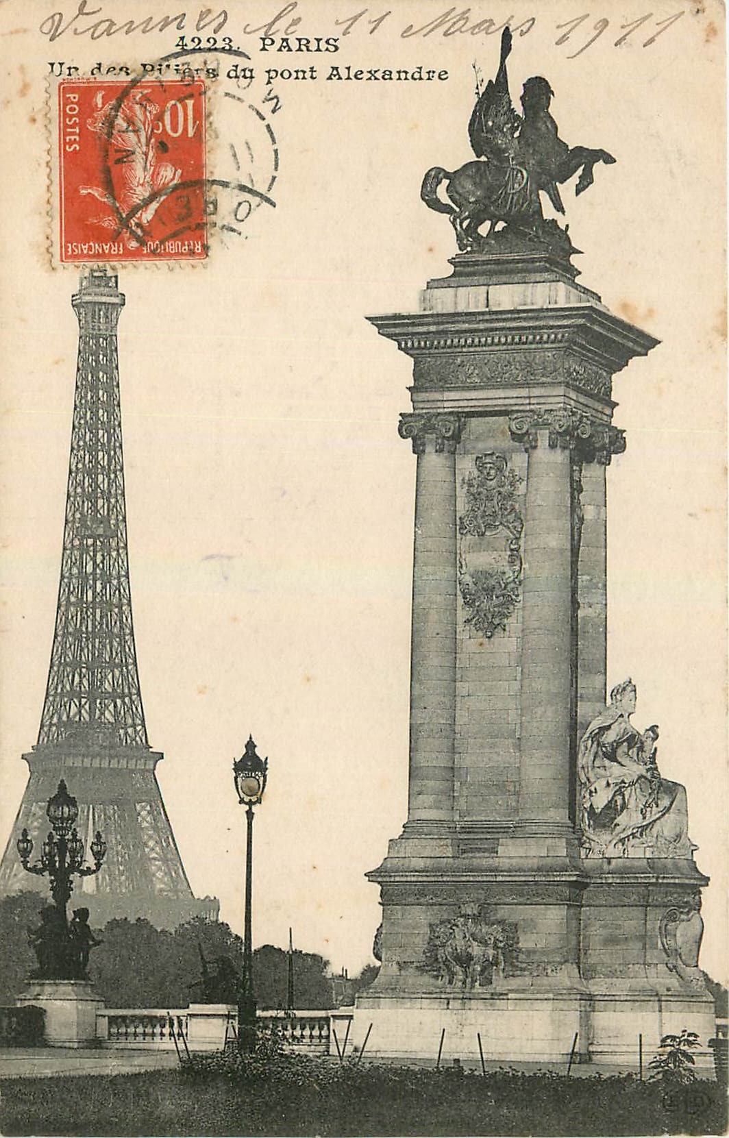 CPA Paris Pont Alexandre Tour Eiffel