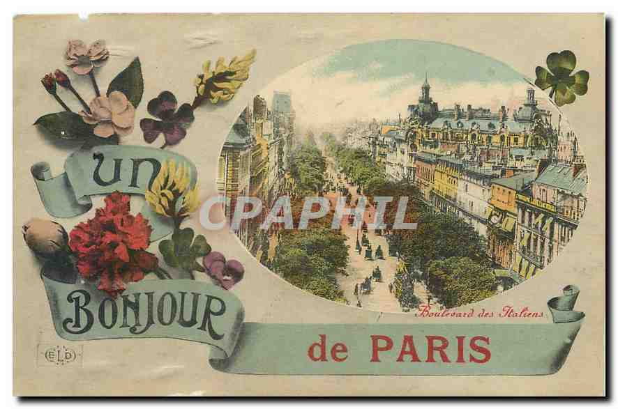 CPA Un Bonjour de Paris Boulevard des Italiens 