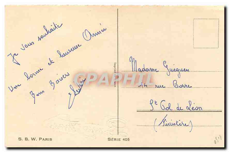 CPA Bonne annee — Verso