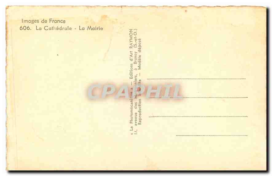 CPM Images de France La Cathedrale La Mairie Saint Denis — Verso