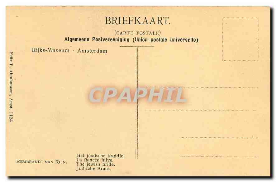 CPA Rembrandt van R La francee juive  — Verso