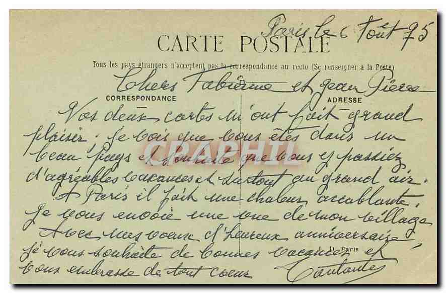 CPA Paris Avenue du Bois de Boulogne  — Verso