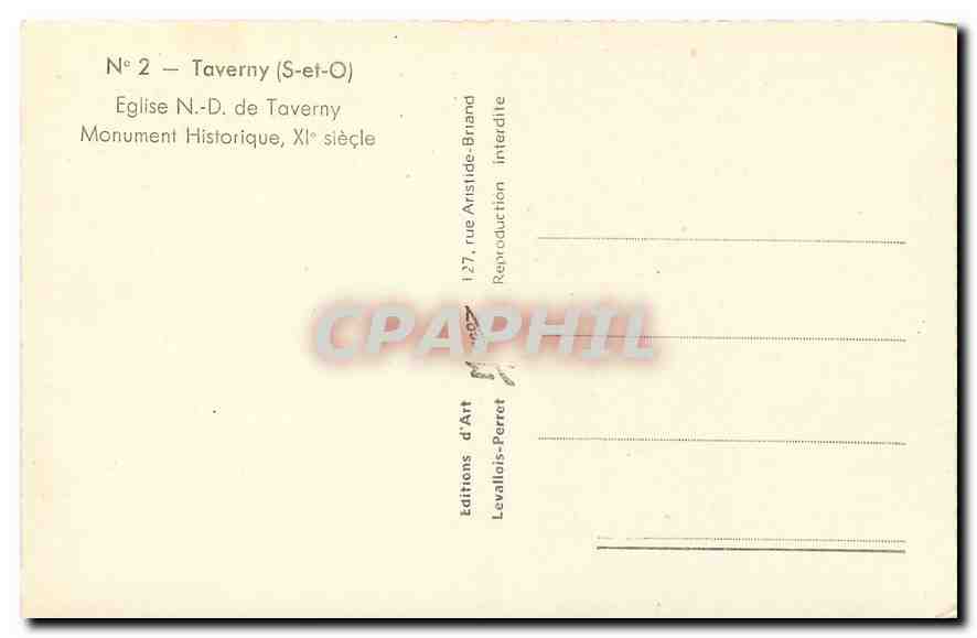 CPM Taverny S et O Eglise N D de Taverny Monument Historique  — Back
