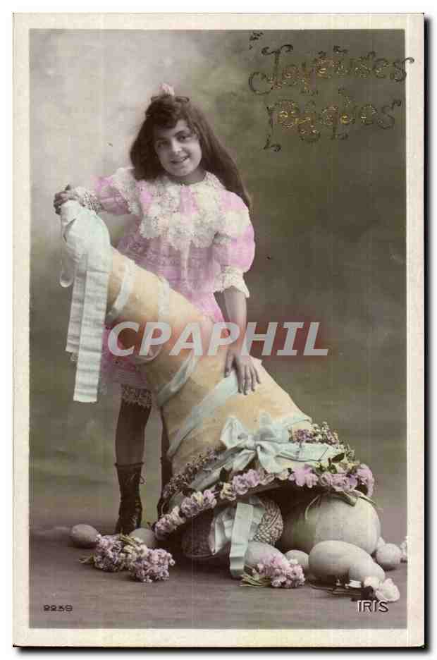 CPA Fantaisie Femme Joyeuses Paques (oeuf) Easter