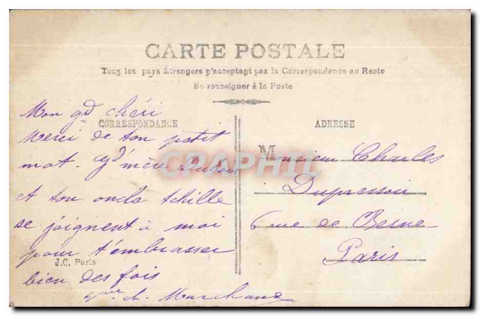 CPA Fantaisie Enfant — Rückseite