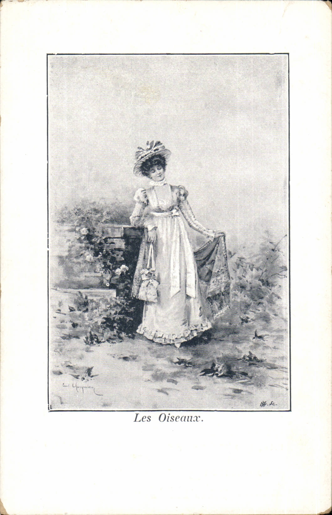 CPA Fantaisie Femme Les oiseaux