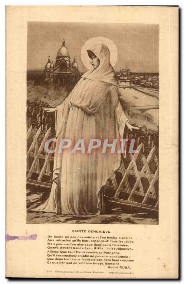 CPA Fantaisie Femme Sainte Genevieve Montmartre