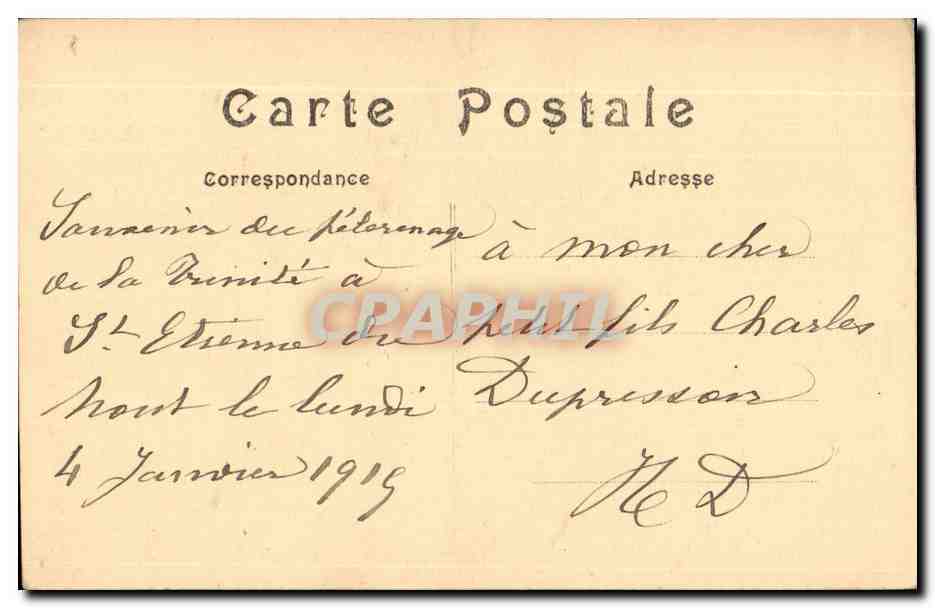 CPA Fantaisie Femme Sainte Genevieve Montmartre — Verso