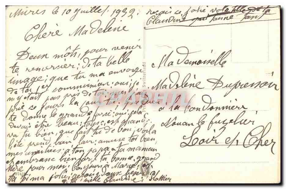 CPA Fantaisie Butterfly Papillon — Rückseite