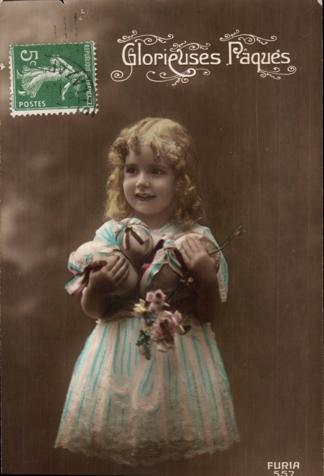 CPA Fantaisie Enfant Joyeuses Paques