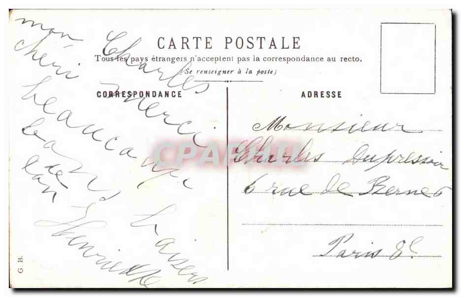 CPA Fantaisie Fleurs offrande du coeur — Verso
