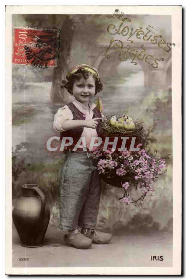 CPA Fantaisie Enfant Joyeuses Paques