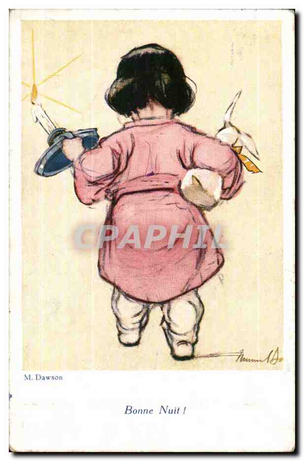 CPA Fantaisie Bonne nuit enfant Lapin (rabbit)