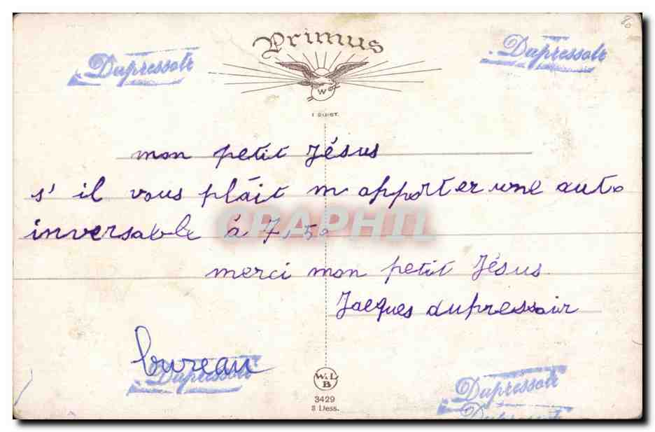 CPA Fantaisie Bonne nuit enfant Lapin (rabbit) — Rückseite