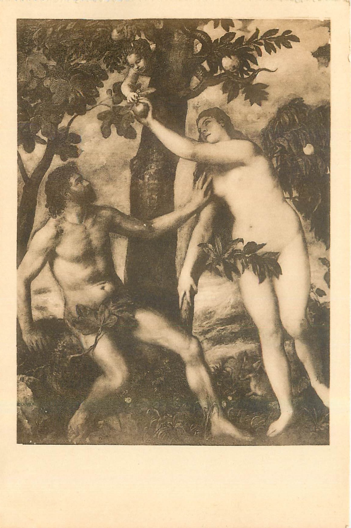 CPA Museo de Prado El Pecado Original Tiziano 